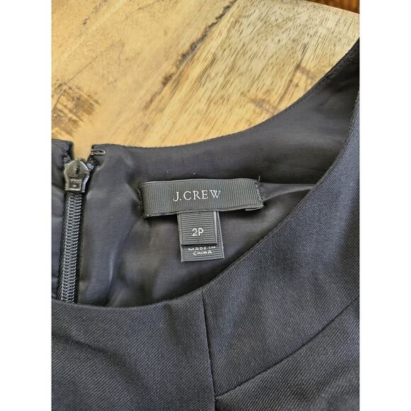J. Crew Black Wool Sheath Dress, Size 2P Lined Black Career Party/Cocktail - Picture 11 of 12